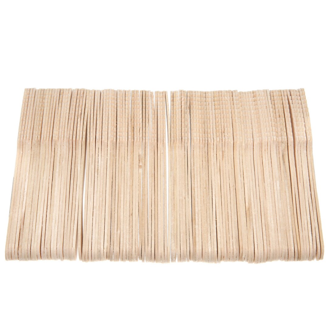 Wooden Disposable Cutlery Forks Spoons 100Pcs Party Dessert Utensils Tableware Wooden Fork Flatware Wood Cutlery Pitchfork