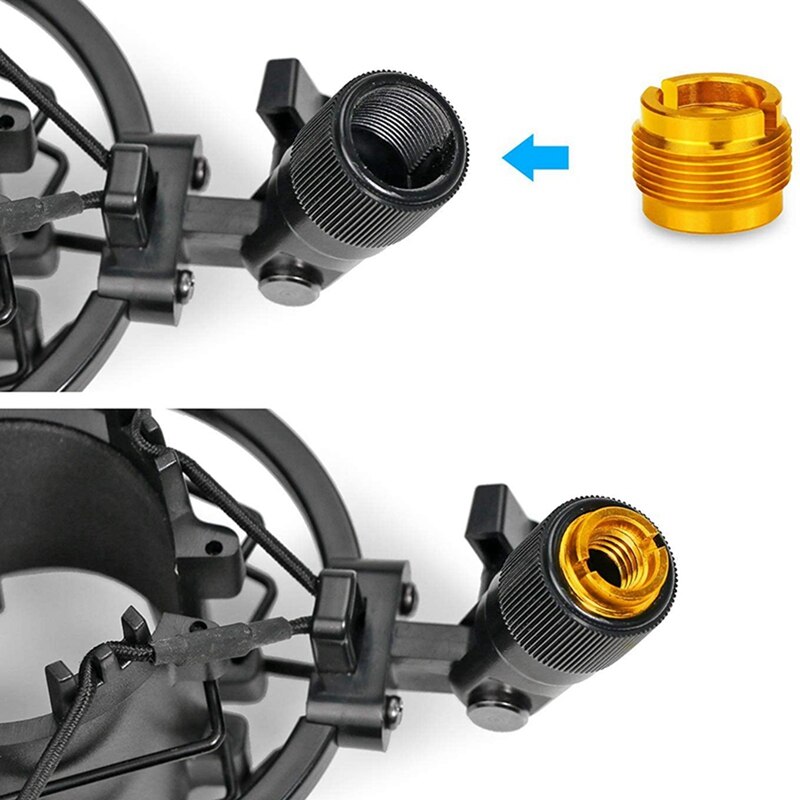12 stück gewindemutter-adapter für mikrofonklemmen und mikrofonstative, gold und silber