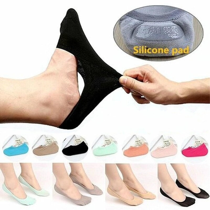 5 paar/partij dames onzichtbare sokken antislip loafer boot voering enkelsokken comfortabele sokken dames accessoires diverse kleuren