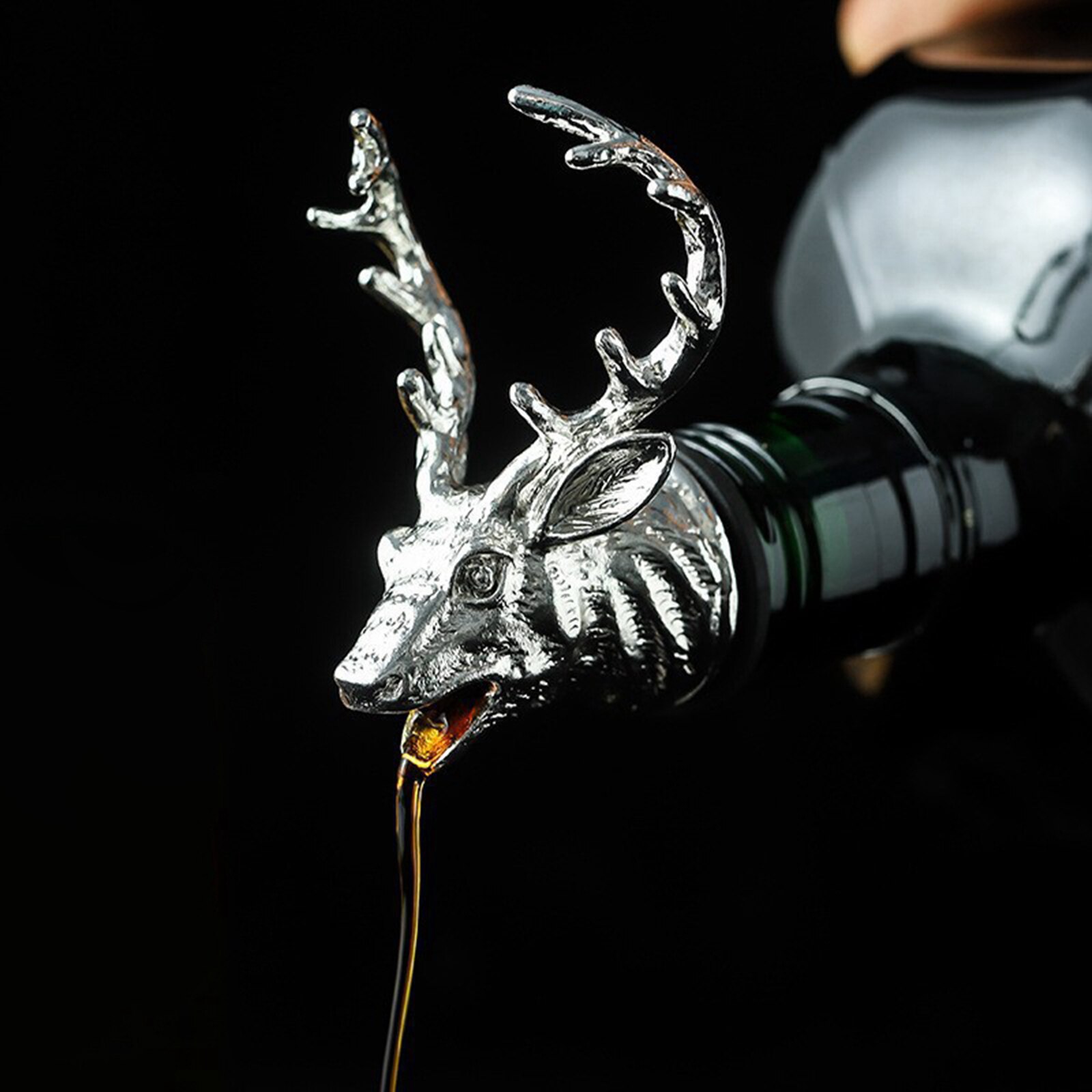 Decantador de vino Champagne con forma de cabeza de Animal, tapas de vino, selladores, utensilios de cocina para barman, accesorios para Bar: Deer