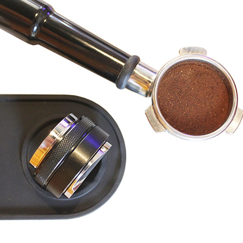 espresso kaffe porfilter filter 51/53/58mm 304 rustfritt stål 3 vinklede skråninger og flat utgangspunkt dobbelthode kaffetamper