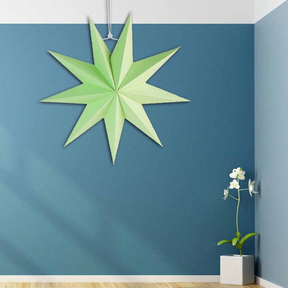 Paper Lamp Shade Star Lantern Lamp Accessory 30cm(Orange): Light Green