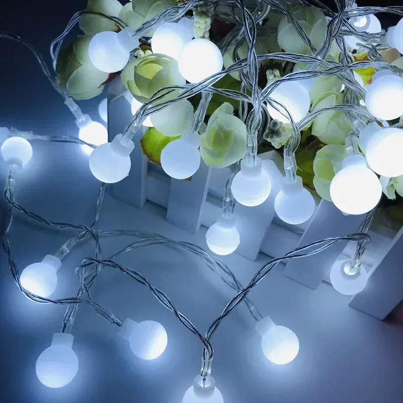 Guirnalda de luces LED con enchufe europeo de 3M-22M, guirnalda de luces para exteriores, lámpara de boda, jardín, luces de hadas, decoración de Navidad y Año: Azul / 0-5 W