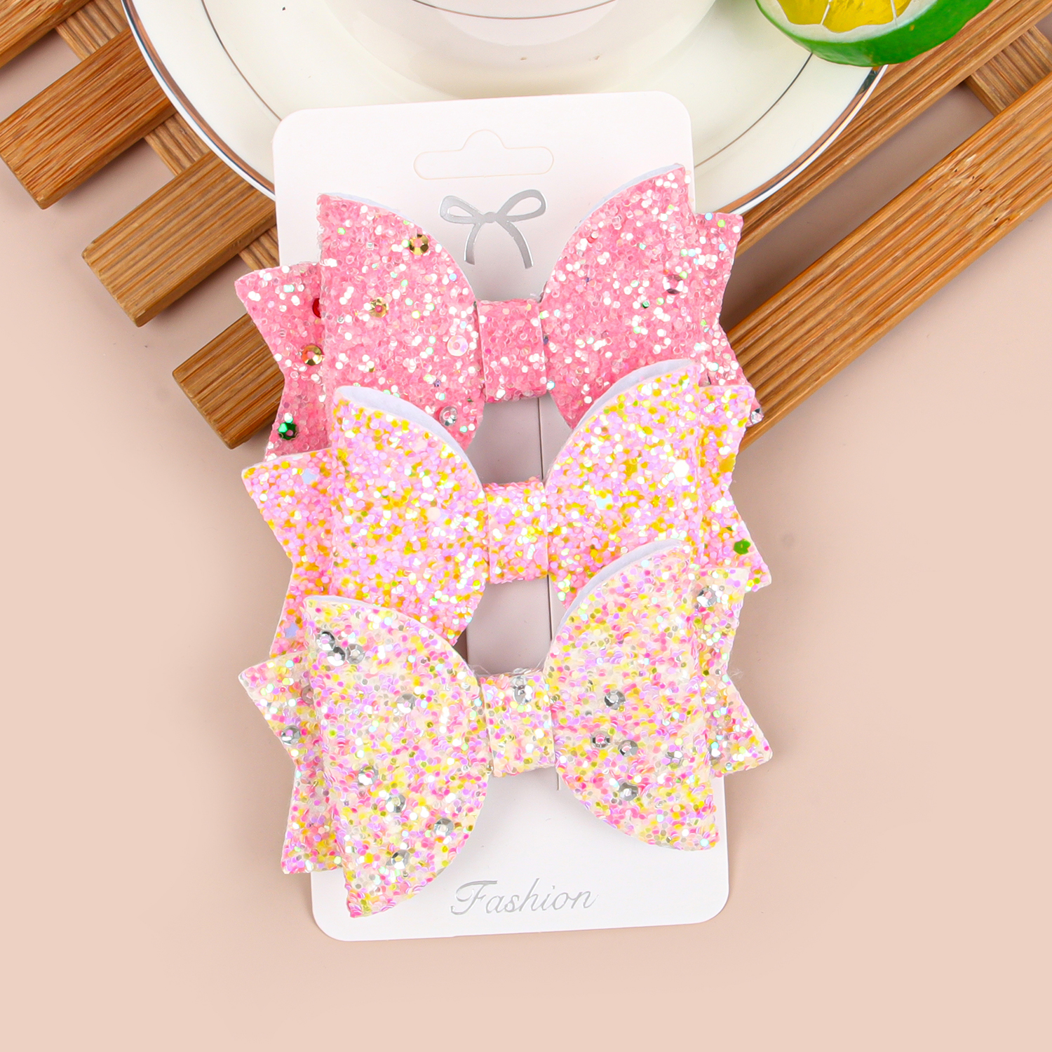 3 uds lazos coloridos para el cabello con Clips lindos 3 ''pelo brillante Bws pasadores de horquilla Clip para el cabello accesorios para el cabello para niños: Morado