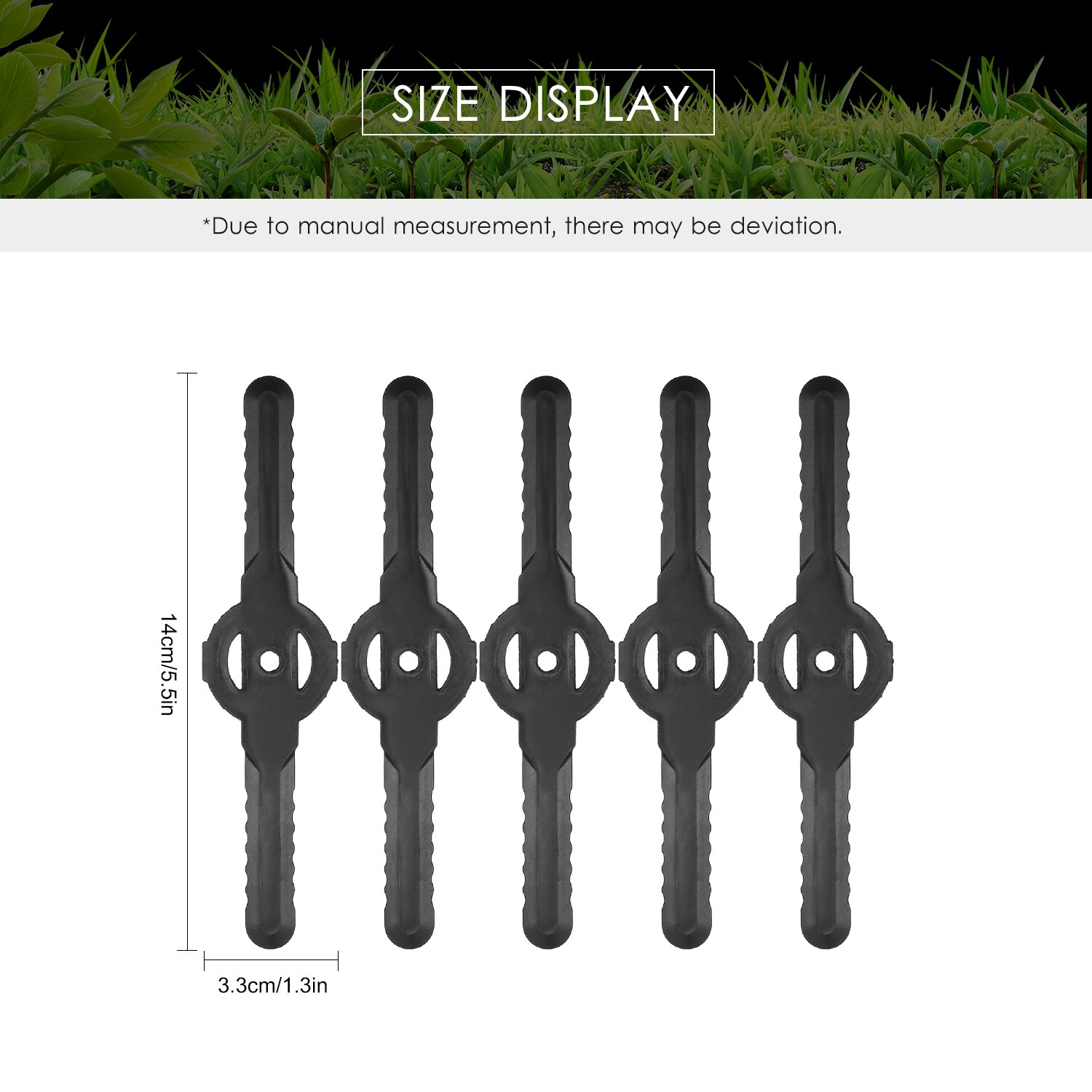 Plastic Lawn Mower Blade Grass Cutter Grass Trimmer Weeder Blade Replacement Mower Accessory for Garden Agriculture Use 5PCS