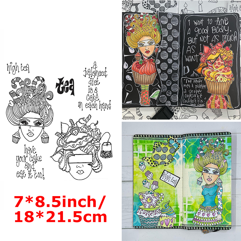 Clear Stamps Delicious Cupcake Candy Teapot Plate Silicone Stamps Flowers Stylist Attractive Headdress Hat 2022 Stamps: 8