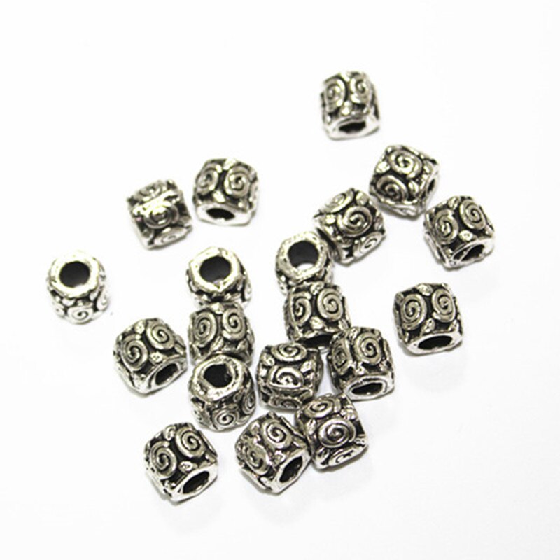 10 st retro tibetanskt silver hårfläta manschetter clip pärlor 5 stilar kan väljas hårringar i flera storlekar ca 7mm/5mm/4mm hål