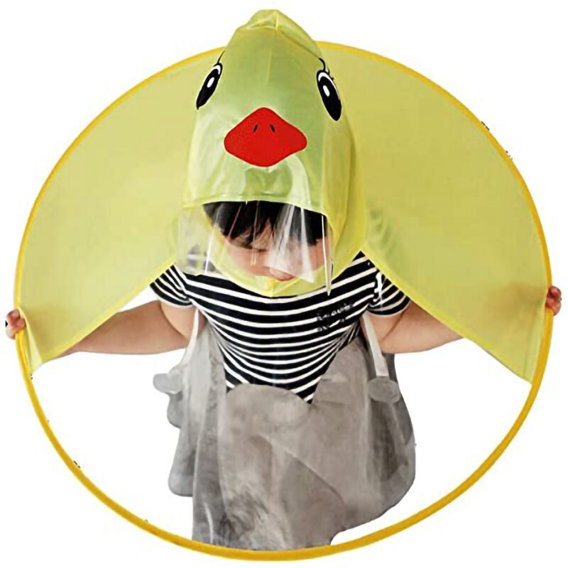 Chubasquero para niños, capa de pato amarillo, platillo volador, Poncho EVA, niño, niña, jardín de infantes, chubasquero rojo neto para bebé
