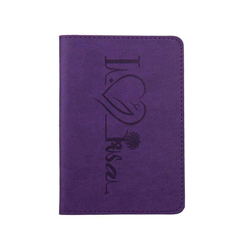 Zoukane Embossing Arabische-Israëlische Stad Shate Passport Cover Case Id Houder Traverl Accessoires Paspoort Portemonnee Clip ZSPC38: purple
