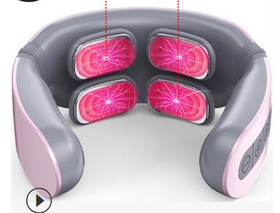 Zervikale Massagegerät fernbedienung nackenschutz vier-kopf intelligente elektrische Impuls schulter und hals Massagegerät: Rosa