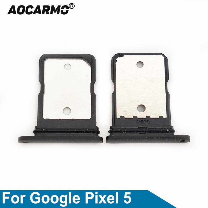 Aocarmo Zwart Voor Google Pixel 5 Sim Card Tray Sim Slot Holder Vervangende Onderdelen