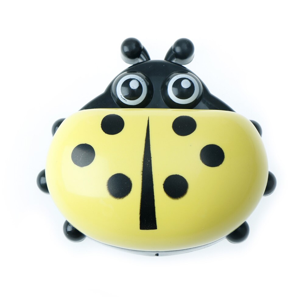 1Pcs Plastic Lieveheersbeestje Zeepkist Leuke Cartoon Reizen Zeepbakje Organizer Kids Badkamer Zeep Houder Met Cover Voor Kinderen: YELLOW