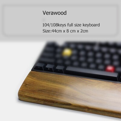 Kashcy Verawood solid wooden palm rest for Ergonomic Gaming Mechanical Keyboard wrist support pad ,60 87 104 108keys: Verawood-104