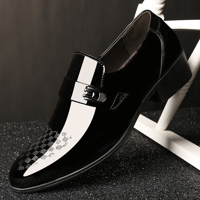 Patent Leather Loafers Men Shoes Formal Wedding Dress Shoes for Men Italian Shoe Black Men Business Leather Shoes Man