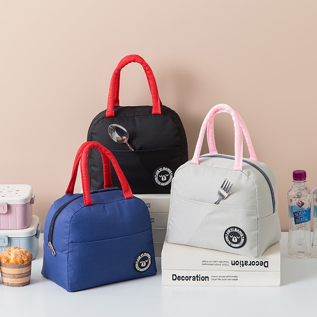 Lunch Bag Insulated Thermal Food Storage Bag Portable Travel Working Bento Box Lunch Box Tote Cooler Handbag School Food Bags