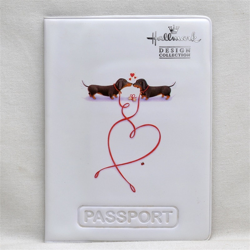 Vrouwen Hond Patroon Paspoort Cover Voor Travel Accessoires Pvc Id Bank Kaarthouder Georganiseerd Bag