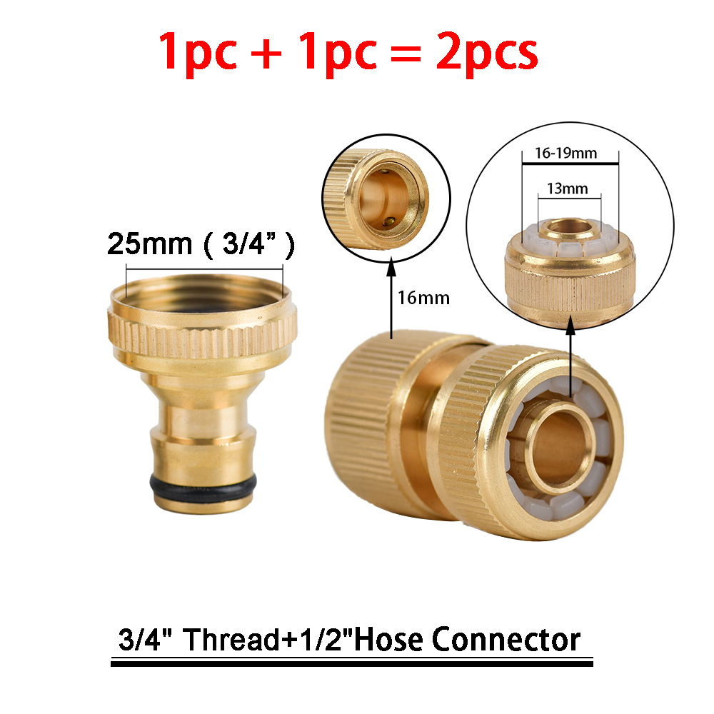 1Sets Garden Hose Quick Connect Water Hose Fitting, 3/4 Inch 1/2 Inch Brass BSP Female And Male Connector: Blue