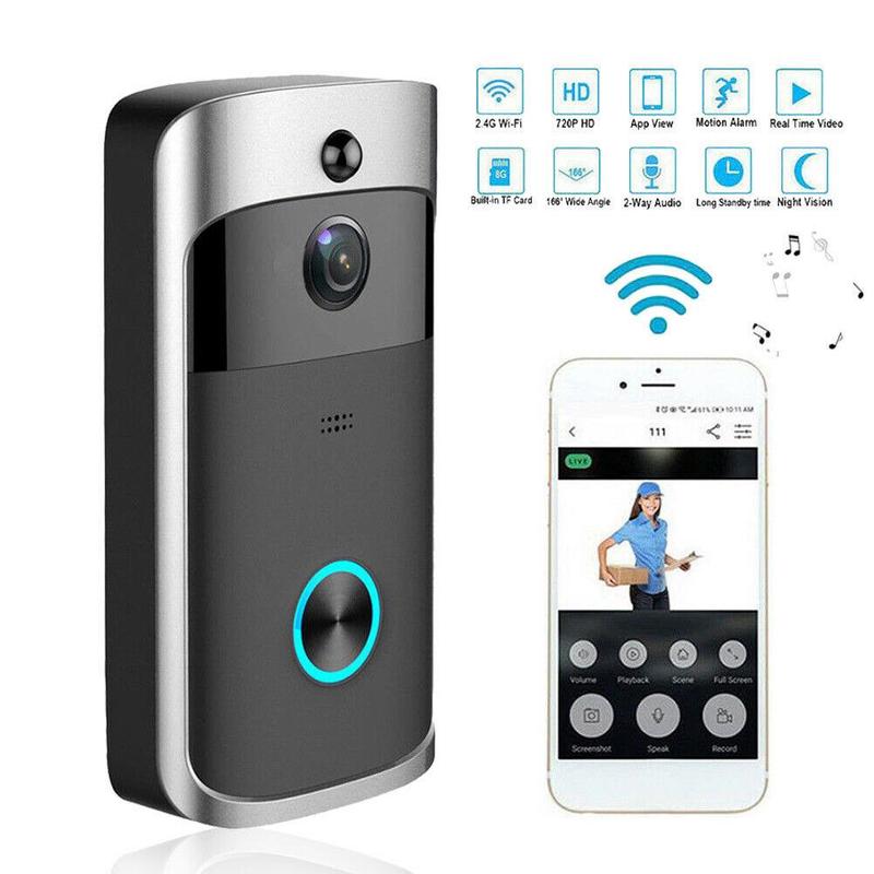 Hjem wifi smart video dørklokke  m7 fjernbetjening fjernbetjening sikkerhed intercom kamera stemme alarm trådløs til lejligheder 1080p ir  o5 v 5