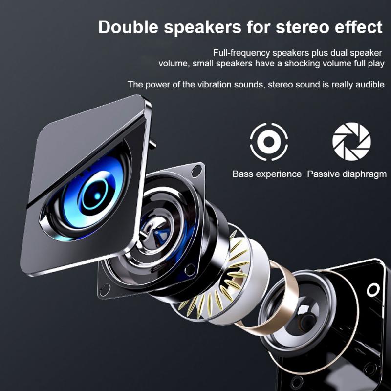 Usb Bedrade Computer Speakers Bass Stereo Subwoofer Kleurrijke Led Light Laptop Smartphones MP3 Stereo Music Player Voor Pc MP3 MP4