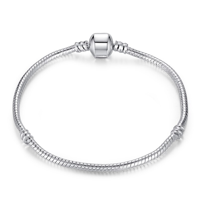 17-21cm Silber Farbe Liebe Schlange Kette Armbinde passen Original Perlen Charme DIY Perle Armreifen Schmuck Machen: CMS1104 / 18cm