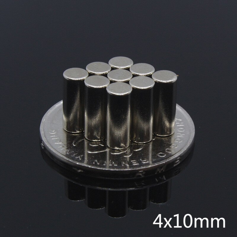 50Pcs Disk Magneet 4X10 Mm N35 Ronde Cilinder Sterke Disc Ndfeb Rare Earth Magneet 4*10mm Neodymium Magneten 4Mm X 10 Mm