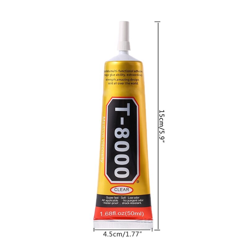 T8000 självhäftande glas pekskärm lcd panel ram fixeringslim 50ml 28ge