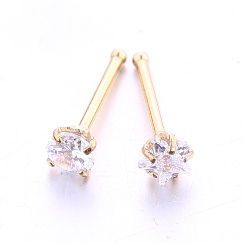 2-5PCS/PACK 20G Nose Studs Rings Silver Gold Body Piercing jewelry Small Earrings For Women Gilrs