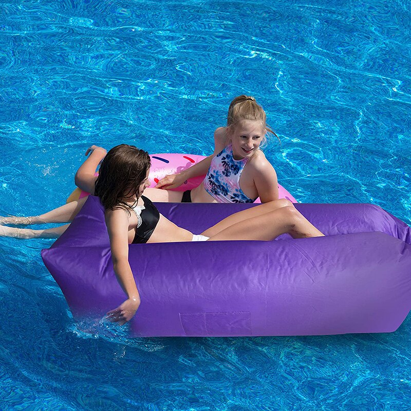 Tragbares aufblasbares stuhlkissen, bequemes sofabett, outdoor-lounge, wasserdichte strandmatte, picknickdecke, reise-camping-luftkissen
