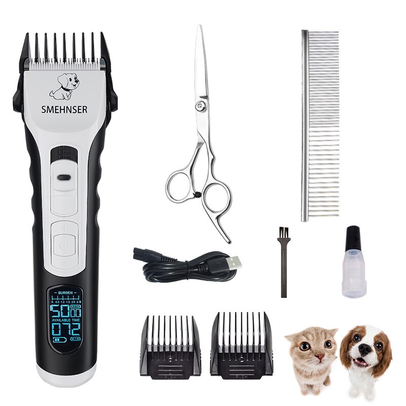 Tondeuse voor honden, lcd-scherm, hondenkapsel, trimset, kattentrimmer, scheerapparaat voor dieren, 5 snelheden: X12- s-kit 3