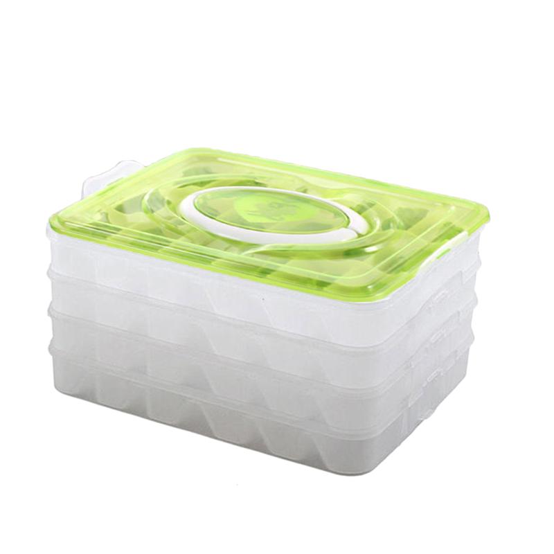 Refrigerator Fresh-keeping Dumpling Storage Box Four Layers Portable Stackable Dumpling Container Holder Organizer: 2