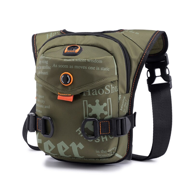 Men Waterproof Nylon Leg-bag Thigh Hip Bum Beltleg Fanny Pack Boys Waist Travel Riding Motorcycle Crossbody Shoulder Bags: ArmyGreen Leg Bags