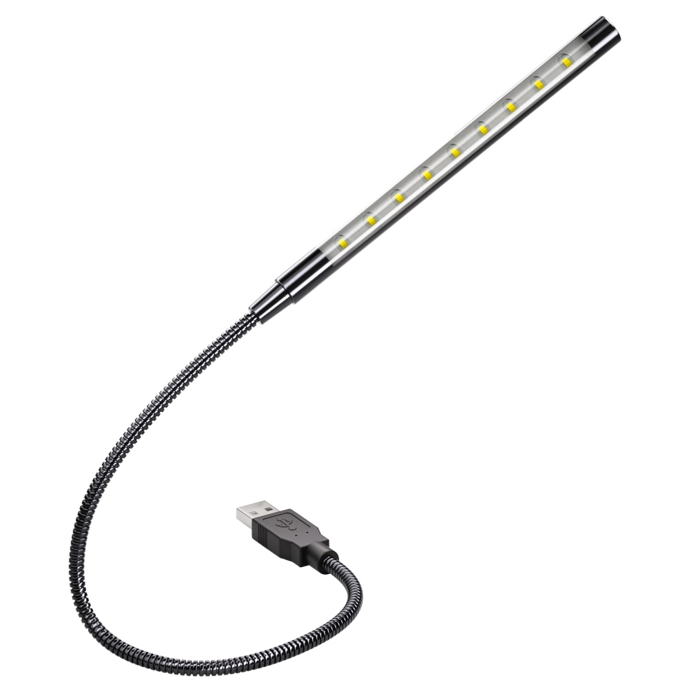 USB-LED-Buchlicht, USB-betrieben, Metallmaterial, 10 LEDs, flexibel Nachtlampe für Laptop, PC, Computer, Notizbuch, Buch-Leselampen