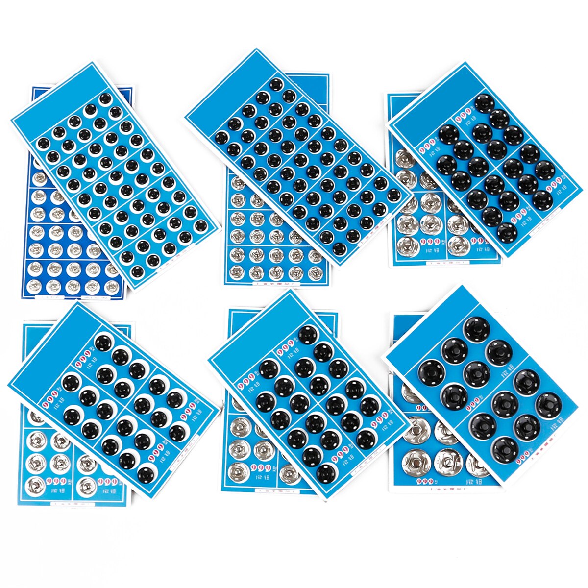 8/10/12/14/16/18mm Metal Iron Snap Fasteners Press Button Stud Black Silver Color Clothing Accessories Sewing Embedded Buckle