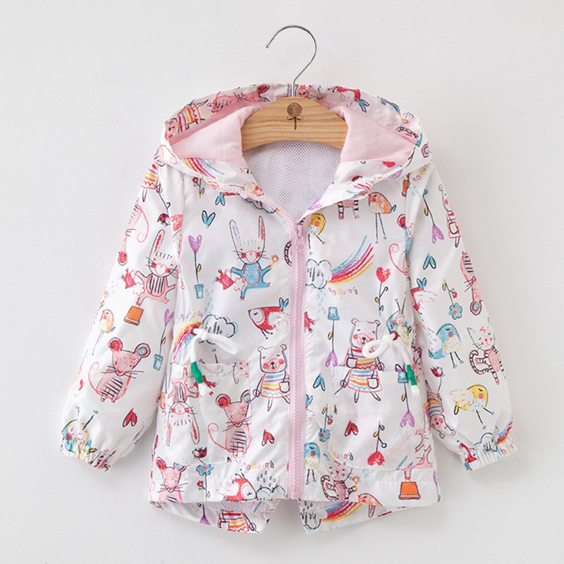Mayfair Cabin Coats and Jackets Kids Girls Clothes Cartoon Print Outerwear Hooded For 3-7Y spring Autumn Brand Children: AZ1766 / 6T
