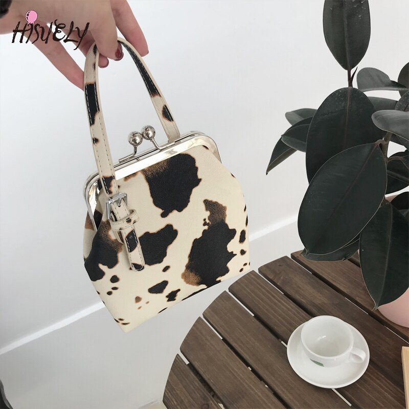 Casual Koe Patroon Clip Vrouwen Handtassen Dames Bakken Crossbody Tassen Mode Vrouwelijke Schouder Messenger Bag Portemonnees Q4