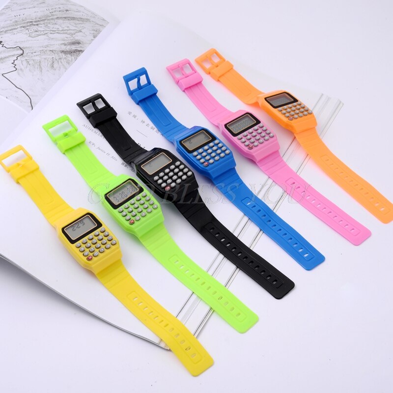 Fad Children Silicone Date Multi-Purpose Kids Electronic Calculator Wrist Watch