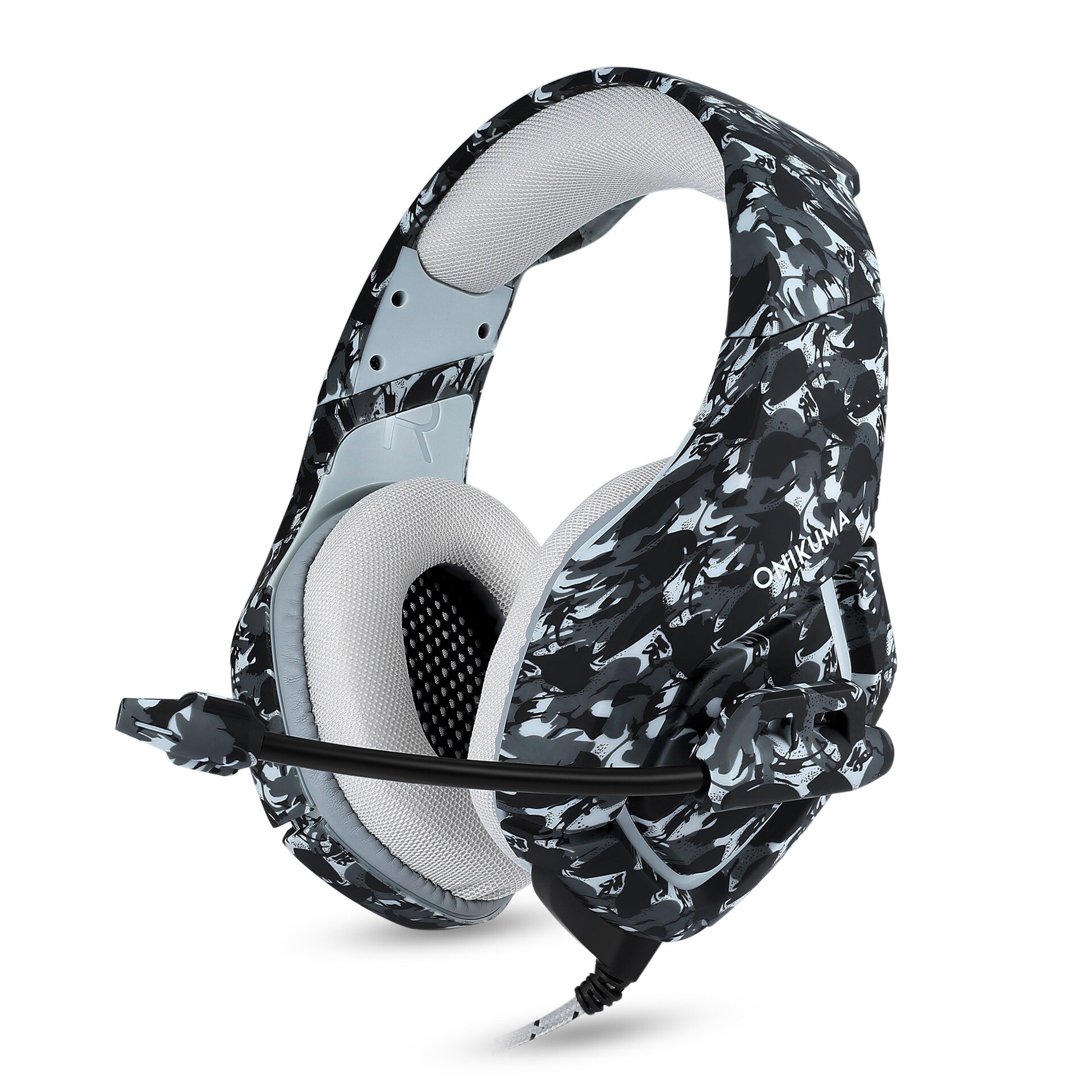 Grensoverschrijdende onikuma oortelefoon K1 camouflage oortelefoon pc PS3 PS4 game headset Xbox Op: WHITE