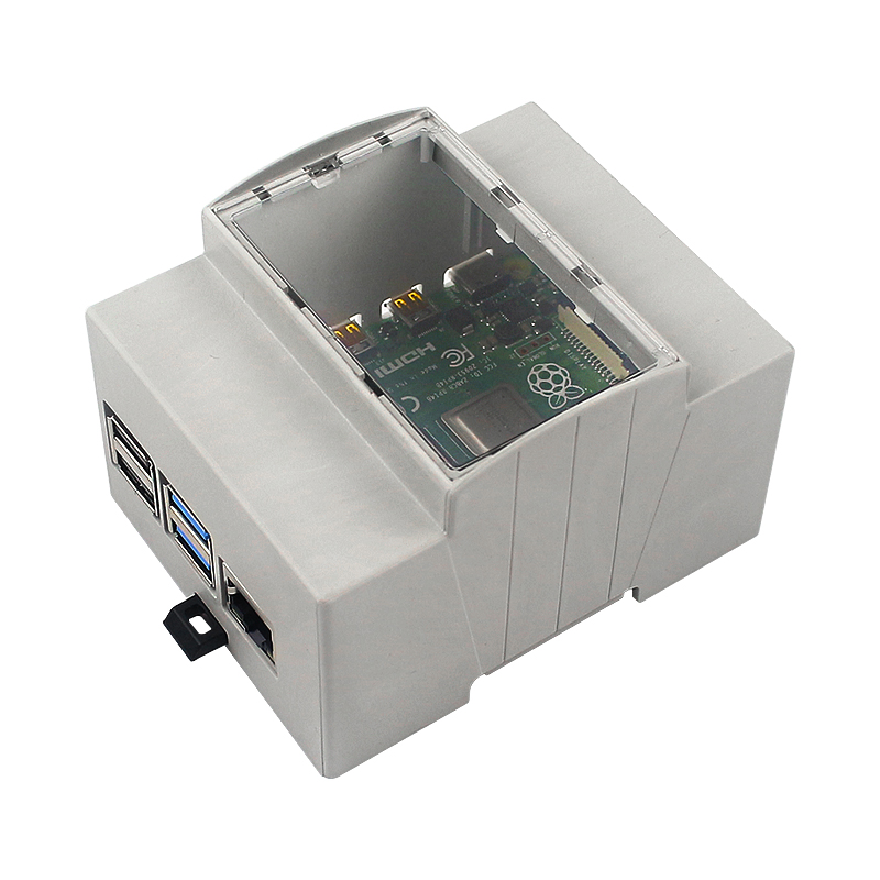 Raspberry Pi 5 4 3 ABS caja eléctrica carril DIN carcasa Modular disipador de calor de aluminio opcional ventilador de refrigeración para Pi 4 /3B + /3B