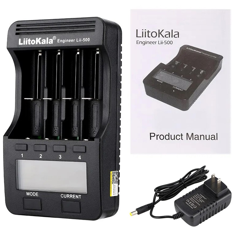 Liitokala Lii-500 Lii-600 3.7V 18650 18350 18500 16340 17500 26650 1.2V AA AAA NiMH Detection Capacity Lithium Battery Charger: Blue
