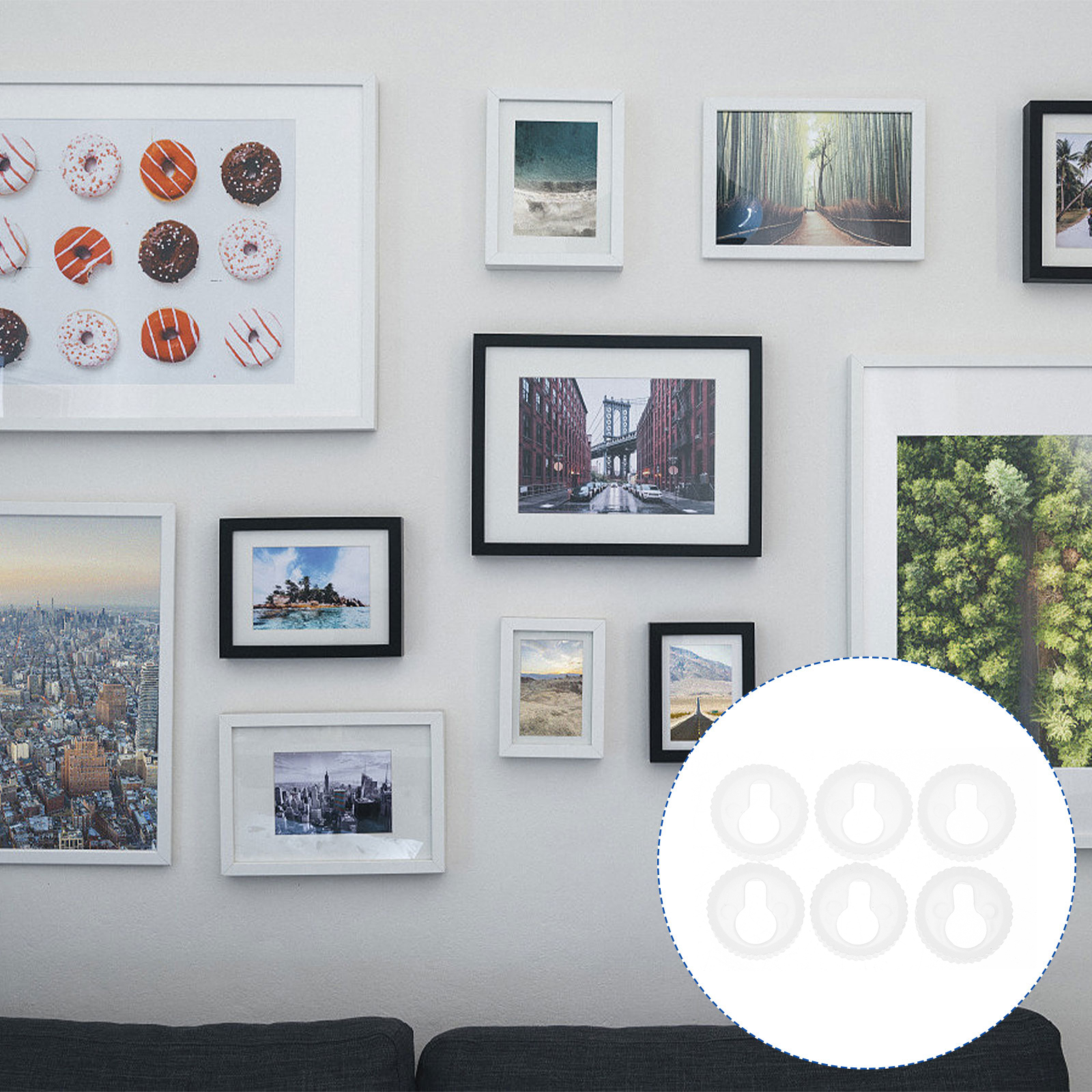 50pcs Photo Frame Keyhole Hangers Frame Keyhole Hangers Round Keyhole Hangers: Default Title