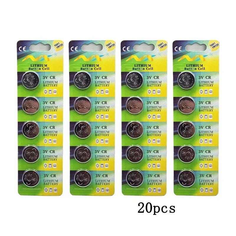 1-60 pz. Batterie CR2032 al litio da 3V a bottone per telecomando auto, orologio, bilancia, scheda madre computer: BIANCO