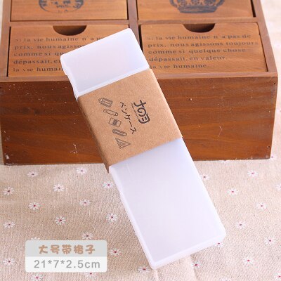 Leuke etui Pen Box Transparante PP Plastic Etui Voor Kinderen Mooie Kantoor Schoolbenodigdheden Materialen: Large white