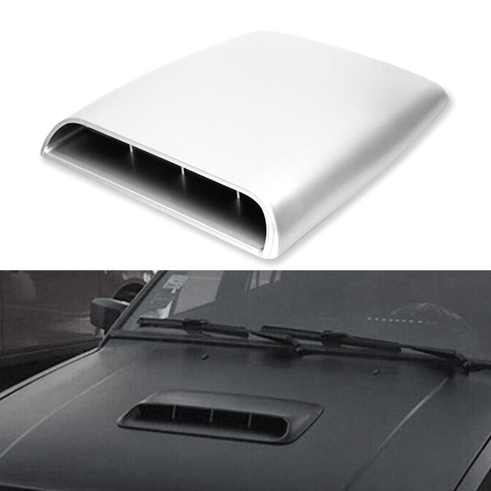 Universal Auto SUV Decorative Air Flow Intake Scoop Bonnet ABS Air Vent Cover Hood Black/White/Silver/Carbon Fiber: Silver