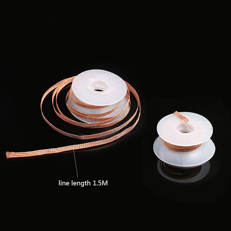 1mm-2.5mm-4mm 1,5 M 3M trenza para desoldar removedor de soldadura alambre de mecha soldadura estaño Cable con ventosa Cable de plomo herramienta de reparación de flujo AN