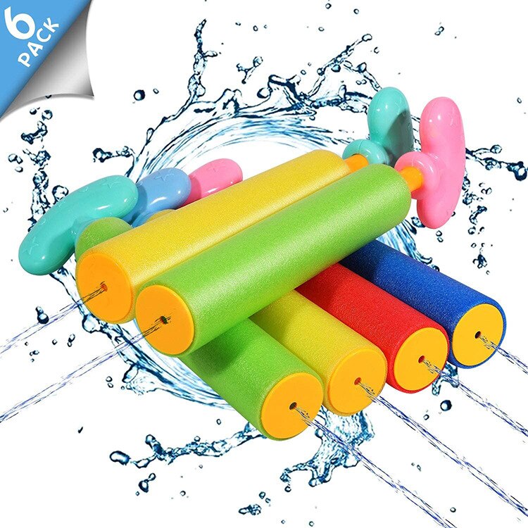 6PCS Water Blaster Foam schizzi pistole Set di giocattoli Kit di cannone da tiro divertimento estate spiaggia bagno giocattolo per ragazzi bambini giocattolo all&#39;aperto: Default Title