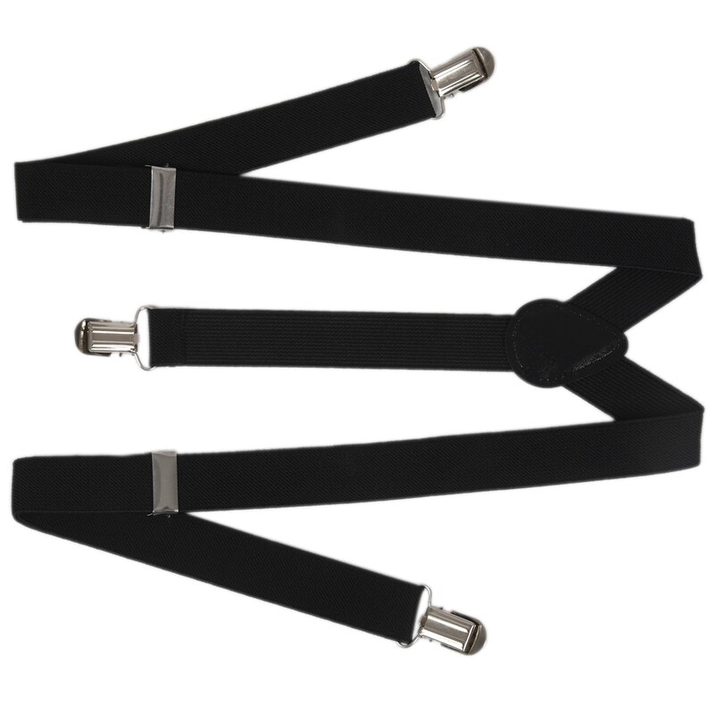 Lady Vrouw Verstelbare Metalen Klem Elastische Bretels Bretels-Zwart