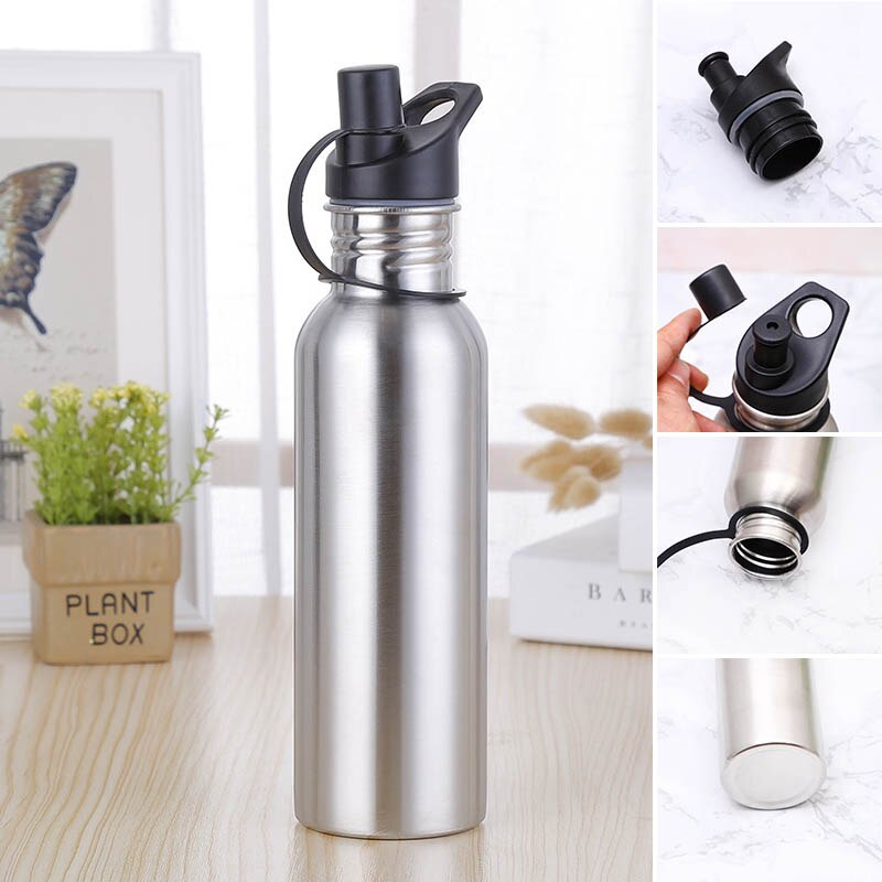 350/500/750Ml Rvs Water Fles Solid Colr Sport Drink Fles Reizen Wandelen Paardrijden Keuken Water flessen Bike Fles