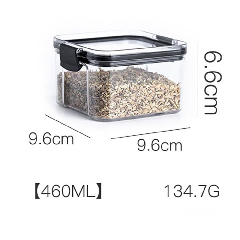 Hem matlagringsbehållare slitstark plast 460ml, 700ml, 1300ml, 1800ml flerkornstankar genomskinliga burkar: 460ml