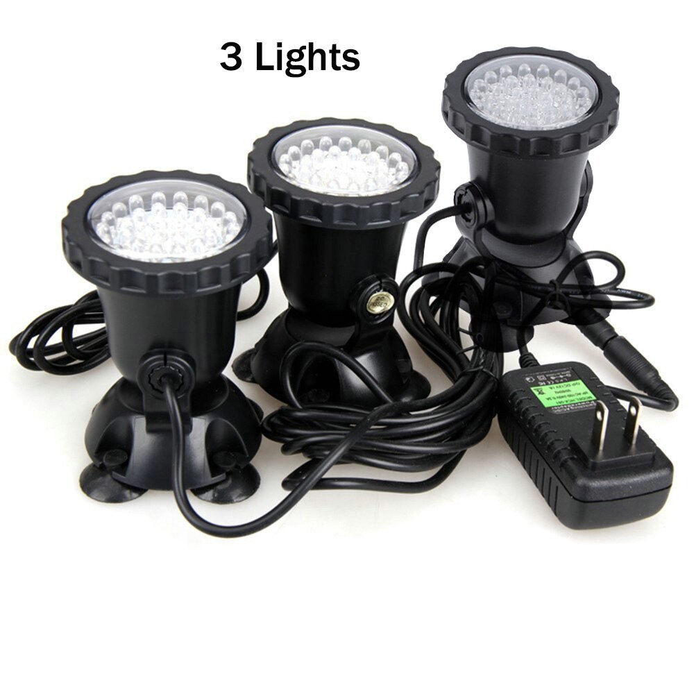 Spot lumineux submergé, étanche conforme à la norme IP68, éclairage submergé, idéal pour un Aquarium, une fontaine, une piscine ou un étang, 36 V, rvb: 3 Lights No Remote