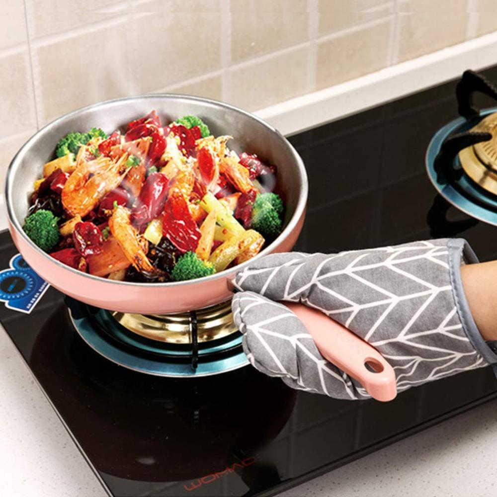 8 farver skridsikker bomuld nordisk køkken madlavning mikrobølgehandsker handsker bbq grydelapper ovnhandsker